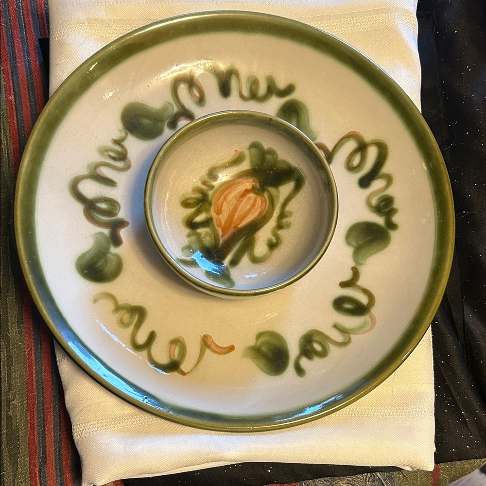 Vintage John B Taylor “Harvest" Chip & Dip Platter